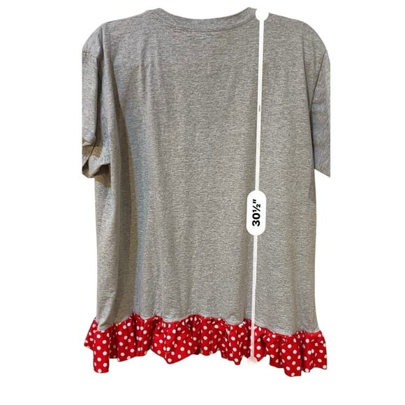 Disney Store Minnie Mouse Gray Ruffle Hem T-Shirt Women’s Plus Sz3XL Graphic Tee - Picture 5 of 6